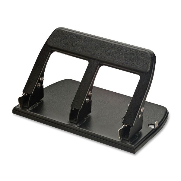 OIC Heavy-Duty Padded Handle 3-Hole Punch, Black