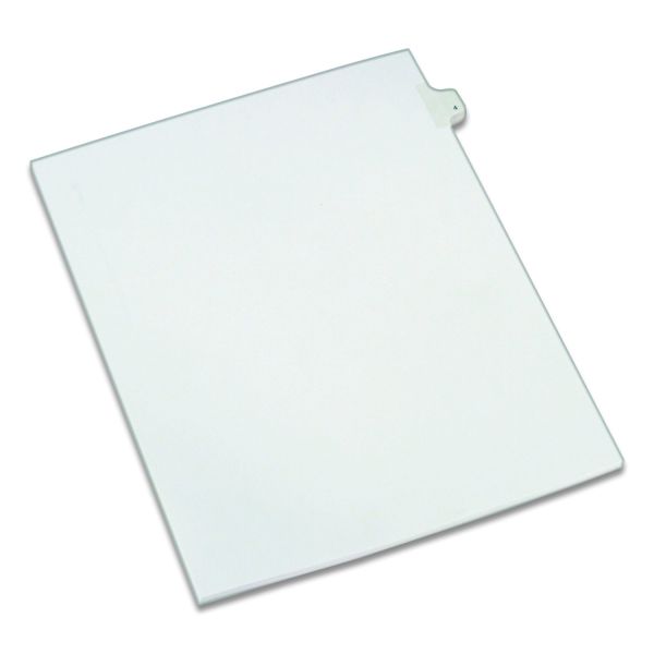 Avery Preprinted Legal Exhibit Side Tab Index Dividers, Allstate Style, 10-Tab, 4, 11 x 8.5, White, 25/Pack Main image