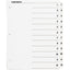 Sparco Quick Index Dividers With Table Of Contents Page, 1-12, White