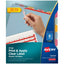 Avery 8 Tab Plastic Dividers For 3 Ring Binder, Easy Print & Apply Clear Label Strip, Index Maker Customizable, Multicolor Tabs, Pack Of 5 Sets