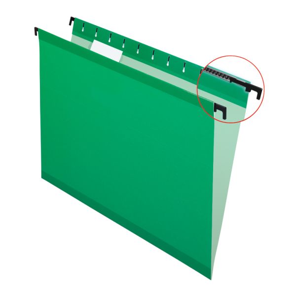 Pendaflex SureHook Reinforced Hanging Folders, 1/5-Cut, Letter Size, Bright Green, Box Of 20 Main image
