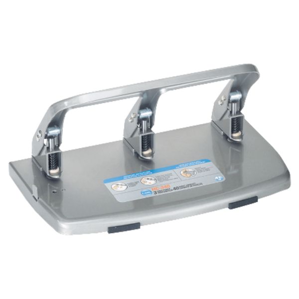 CARL HC340 Medium-Duty 3-Hole Punch, Gray Main image