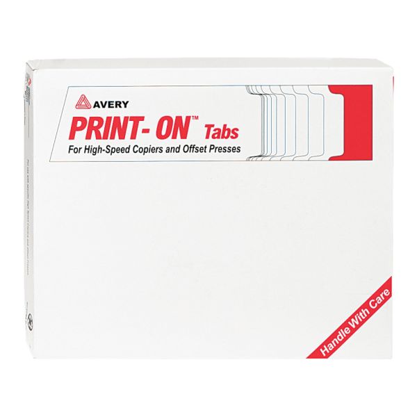 Avery 20% Recycled 3-Hole Punched Copier Tab Dividers, 8 1/2" x 11", 5-Tab, White Dividers/White Tabs, Pack Of 30 Sets