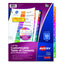Avery Customizable TOC Ready Index Multicolor Tab Dividers, Extra Wide Tabs, 10-Tab, 1 to 10, 11 x 9.25, White, 1 Set