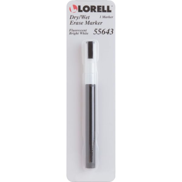 Lorell Magnetic Dry-Erase/Chalkboard Marker, White