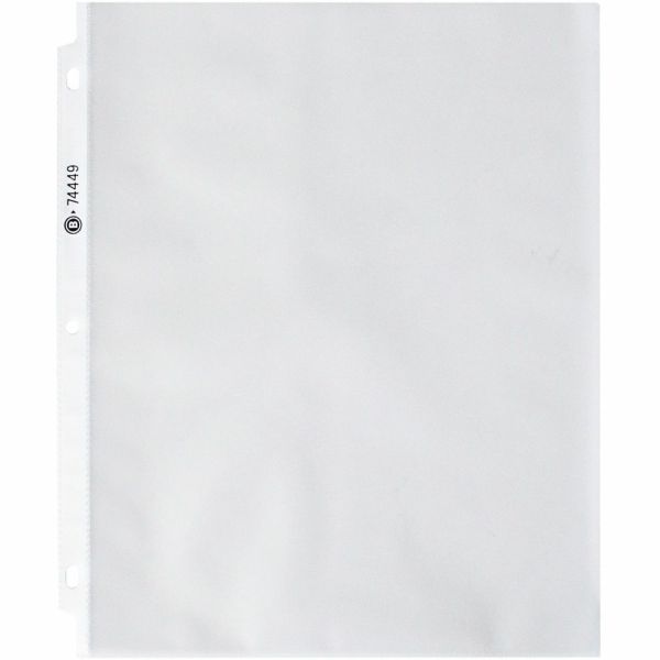 Business Source Nonglare Top-loading Sheet Protectors - 11"x9"x 3.3 mil Thickness - 74449 - 100/Pack